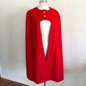 Vintage Nanny & The Professor Red Cape Poncho, OS